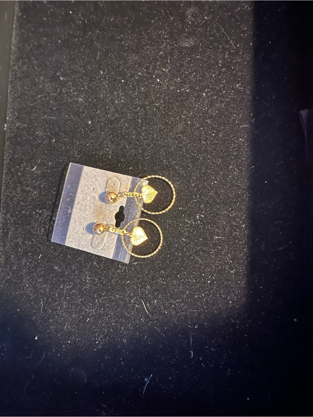 Gold Heart Drop Hoop Earrings - Women Jewelry